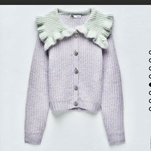 Zara blogger combination purple and gray  sweater